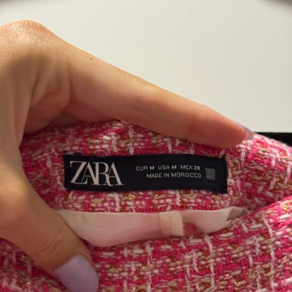 Zara Pink Tweed Mini Skort - Picture 5 of 6